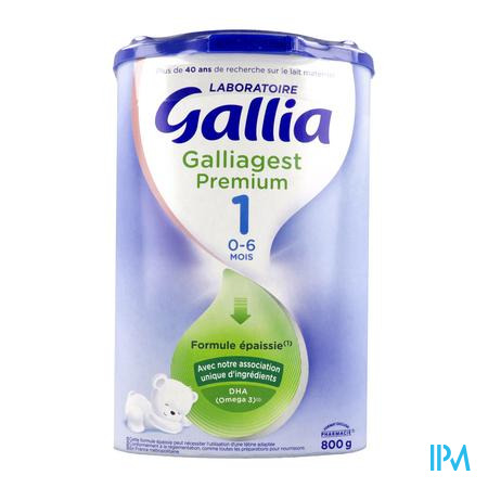 Galliagest lait Premium 1er âge des nourrissons de 0 à 6 mois 800g